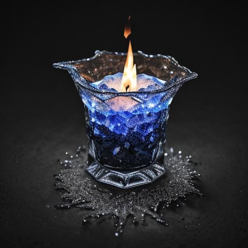 Hyperrealistic Crystallized Flame in High Definition