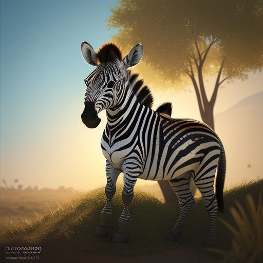 Vibrant Zebra Saxophonist in Sunlit Savanna