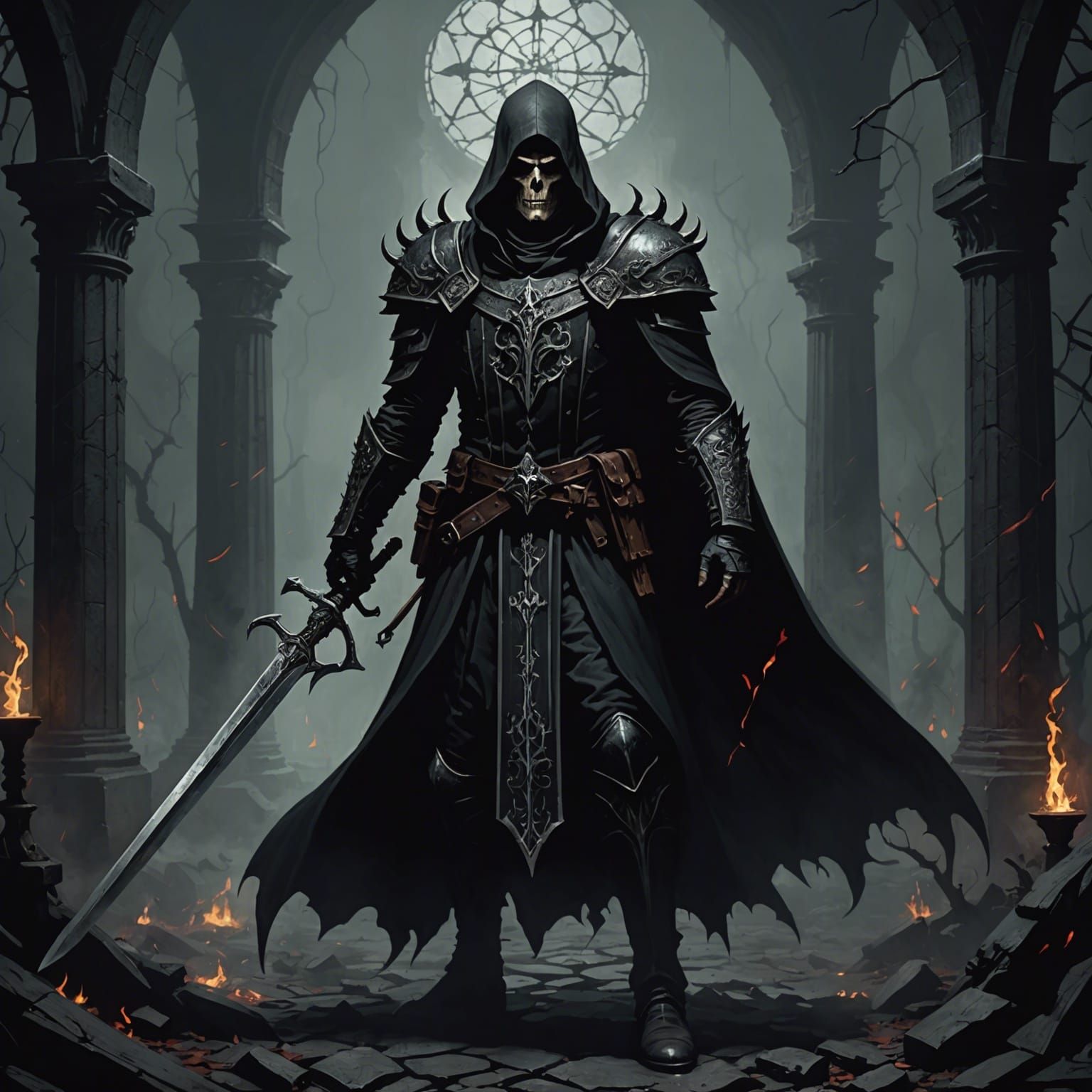 Grimdark Scene in Tenebrism Style