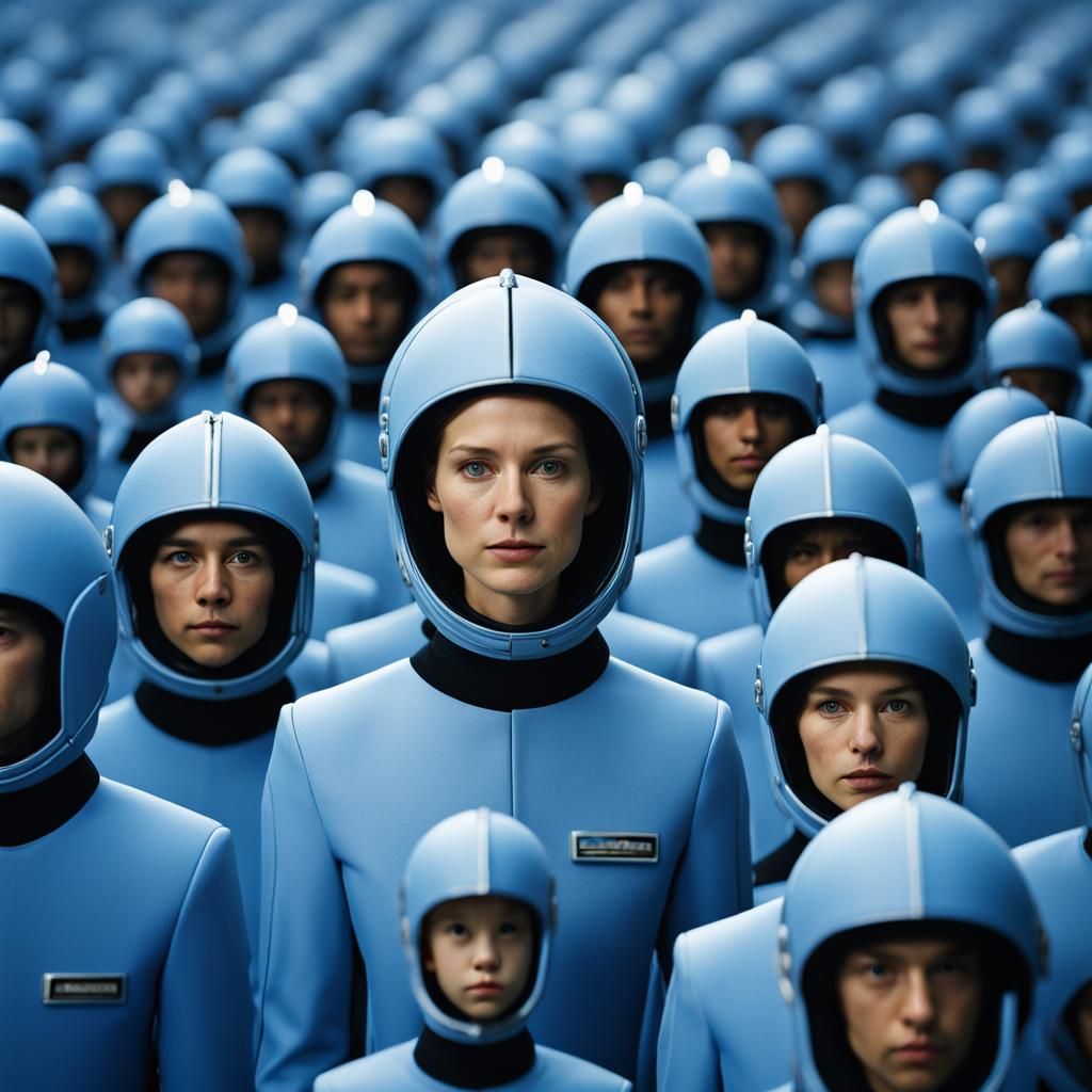 Blue Avian Spaceship Fleet Portrait