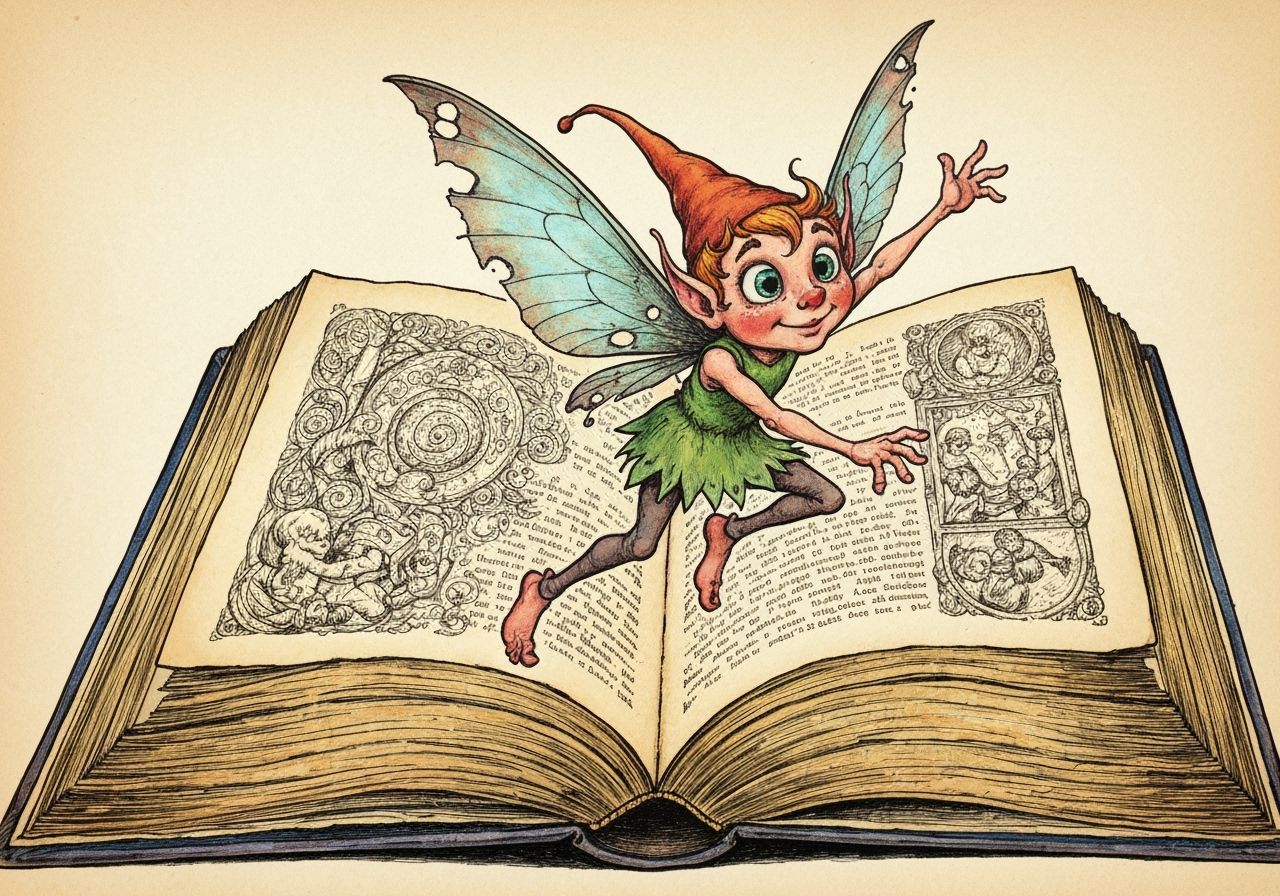 Pixie Escapes Book in Vintage Hand-Drawn Style