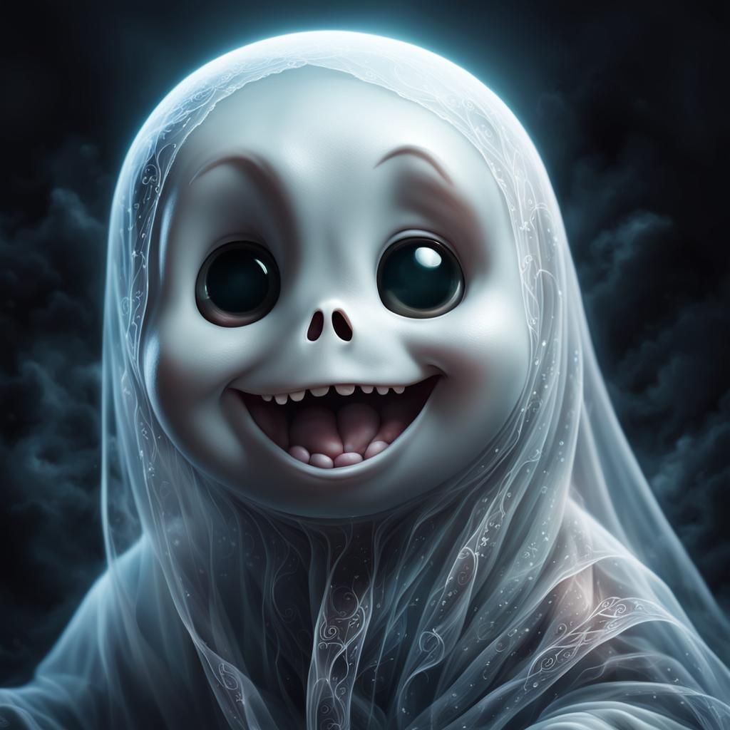 Cute Transparent Baby Ghost Portrait