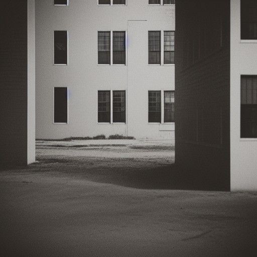 Eerie Liminal Space Between Haunted Buildings