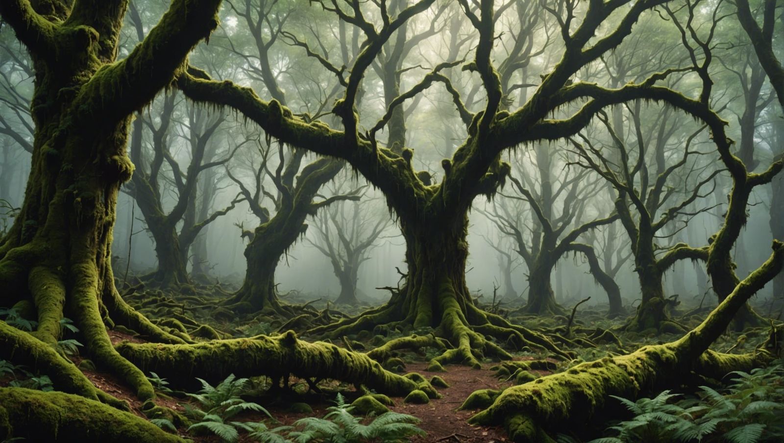 Misty Old-Growth Forest in Hyperrealistic 3D Render