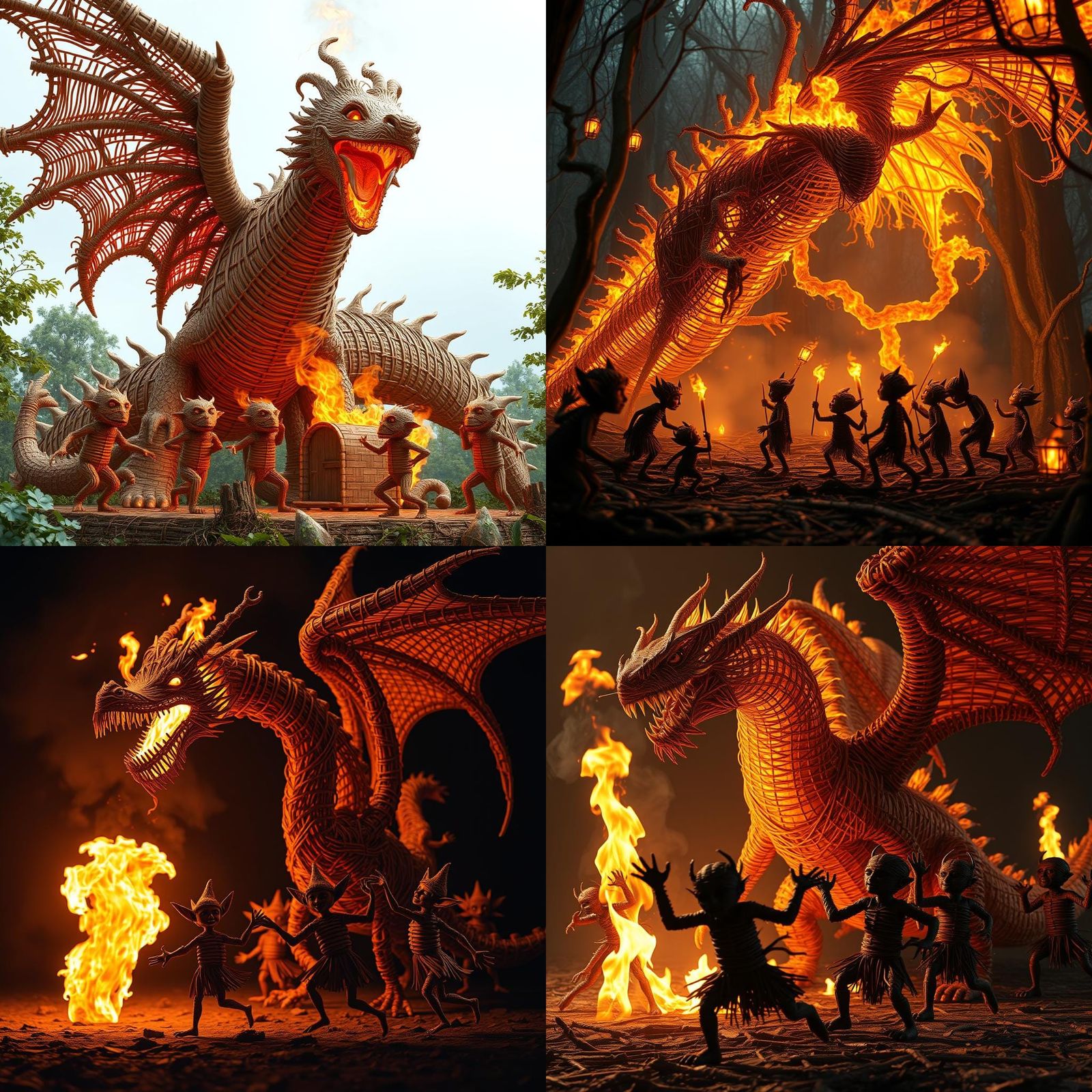 Wicker Dragon's Fiery Breath on Dancing Goblins