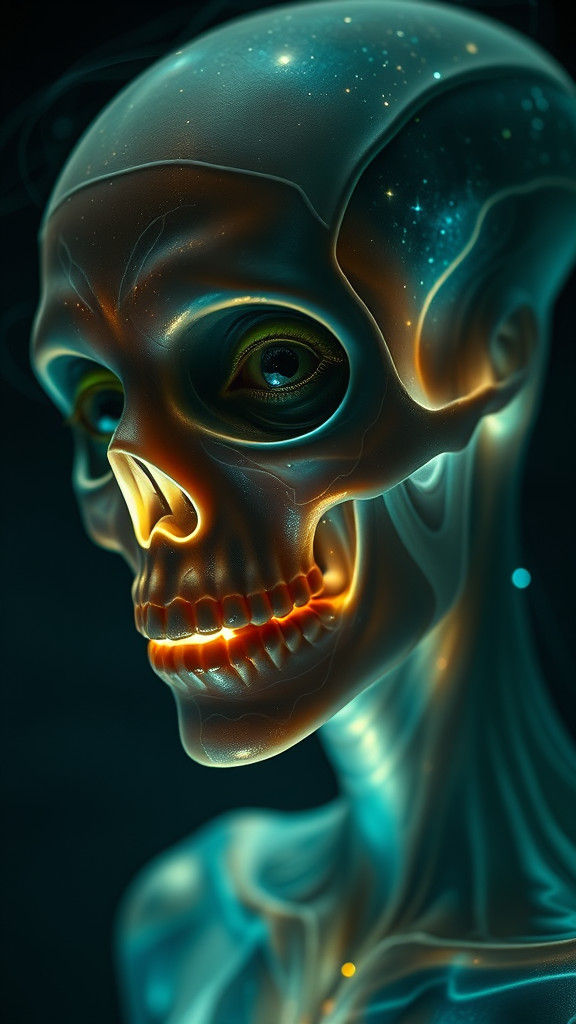 Ethereal Alien Zombie Portrait in Cinematic Style