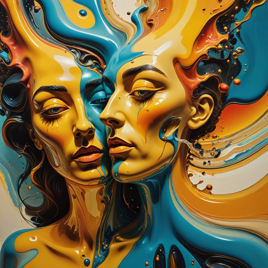 Dreamlike Surrealism with Vibrant Colors and Melting Shapes