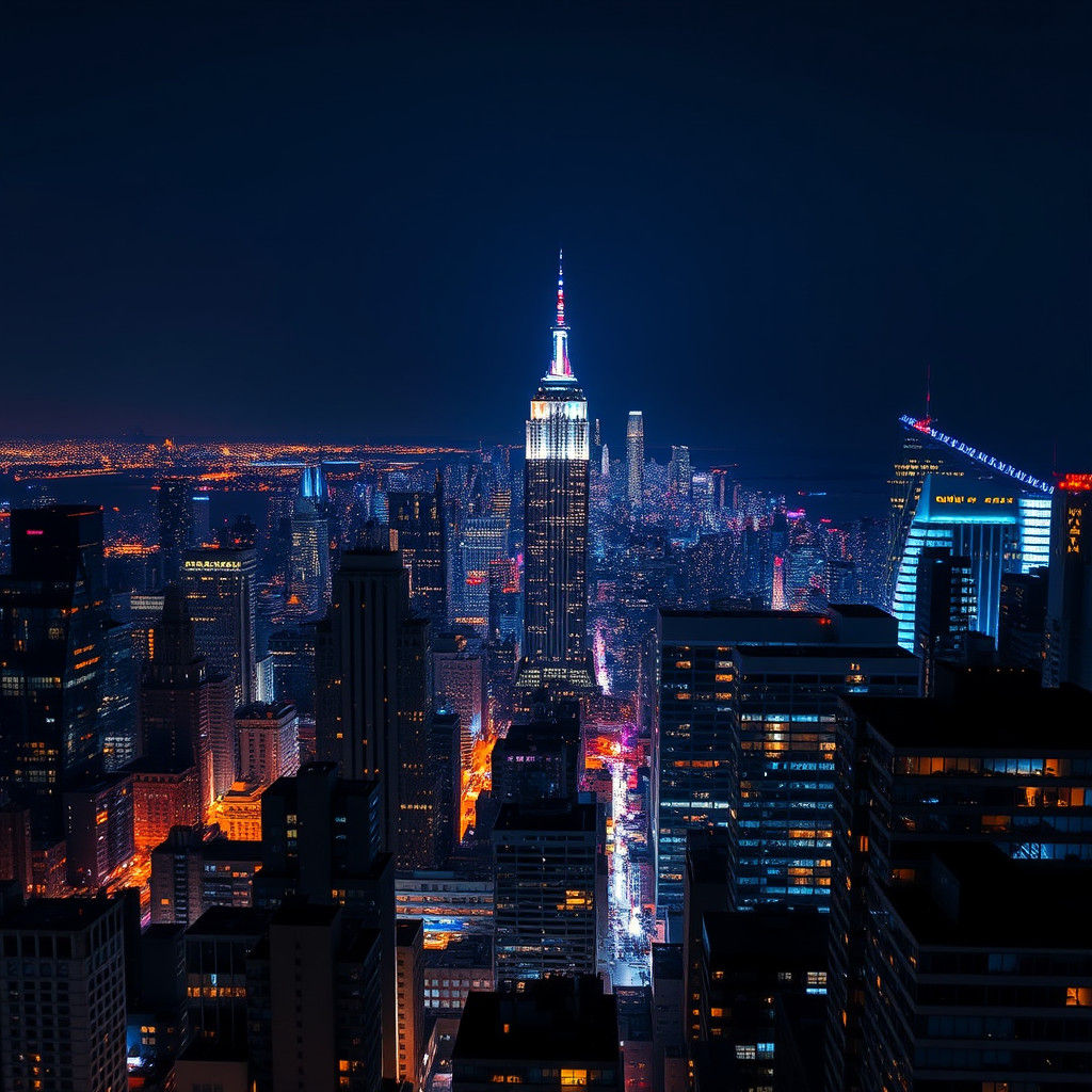 NYC Night Vista in 8K with Brilliant Colors