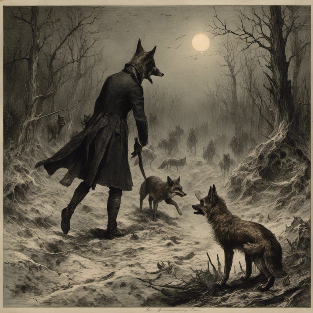 Macabre Fox Hunt in Dark Forest