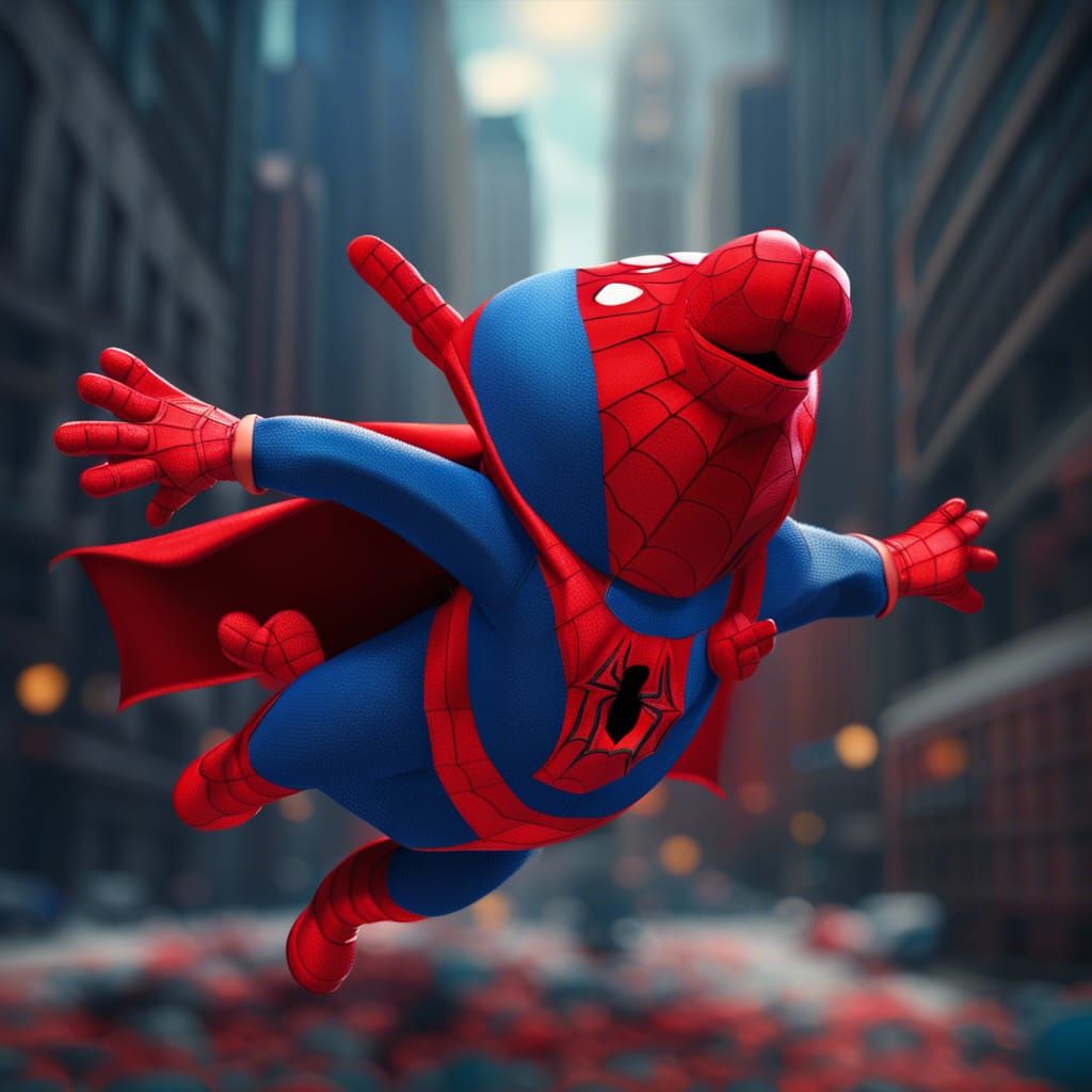 Peppa Pig as Spider-Man: Digital Art