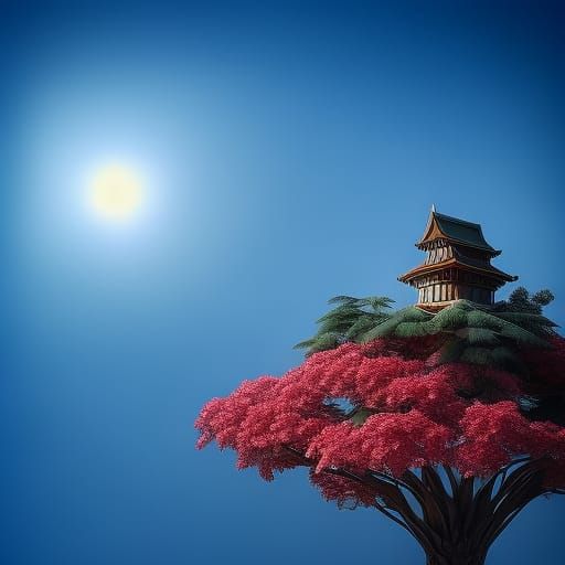 Cherry Blossoms Matte Painting in Graffiti Art Style