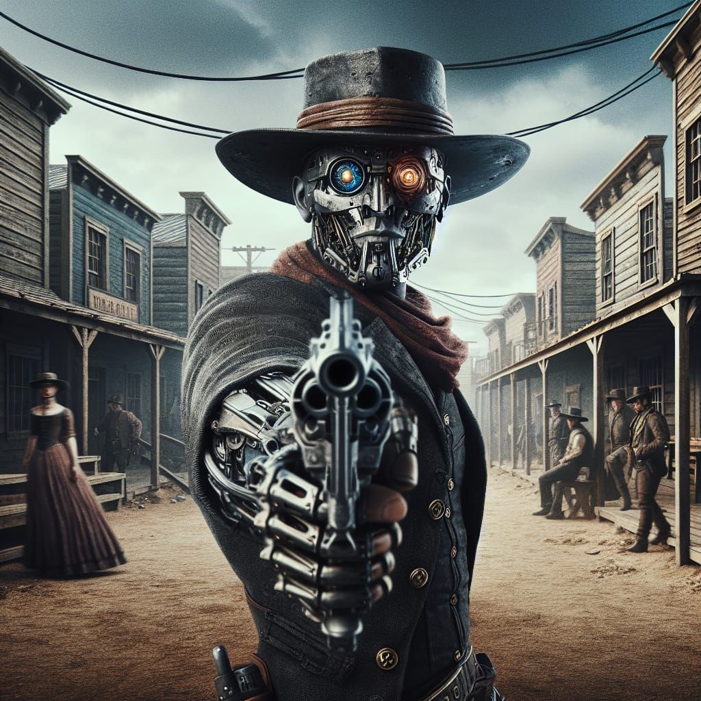 Sci-Fi Sheriff in Wild West Town