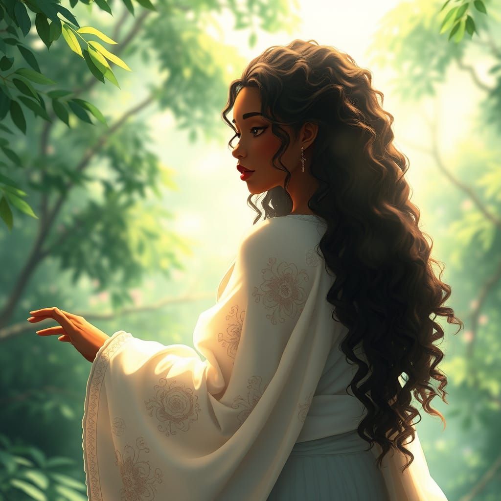 Ethereal Goddess in Whimsical Dreamscape