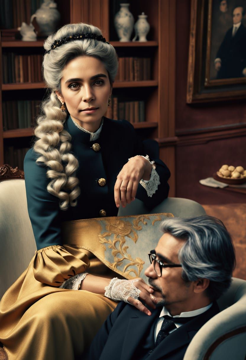 Elegant Portrait of Señora Carlota in Mannerist Style