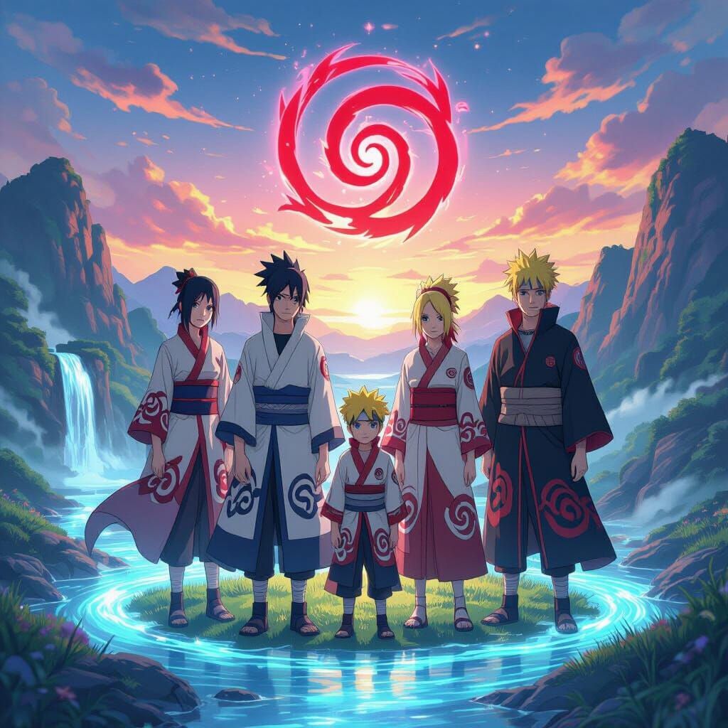 Uzumaki Clan United in Anime Art