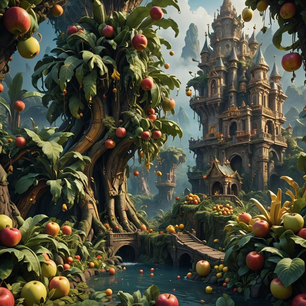 Fantastical Apple Banana Concept Art