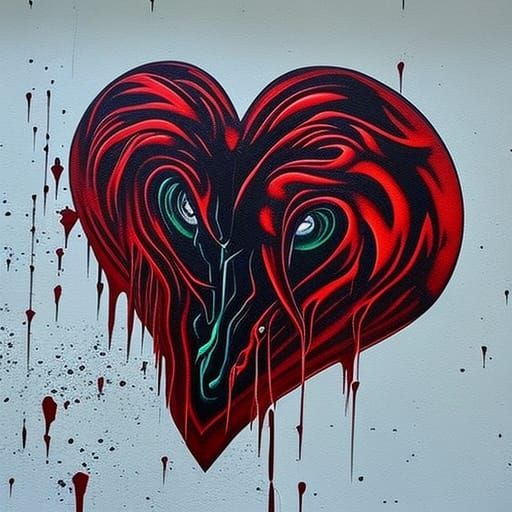 Cthulhu on Bloody Heart, Graffiti Art Style