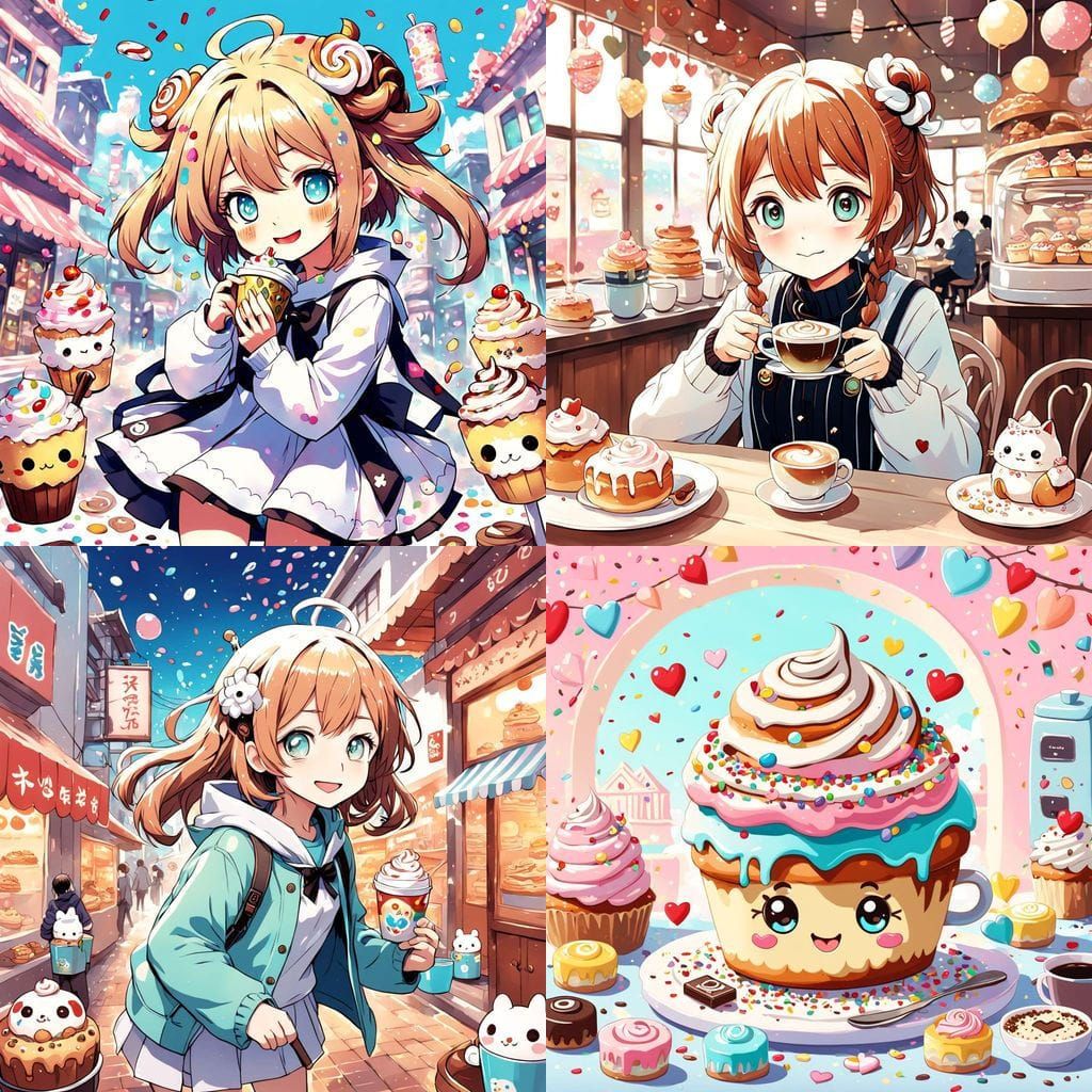 Whimsical Cinnamon Roll Character in Pastel Colors