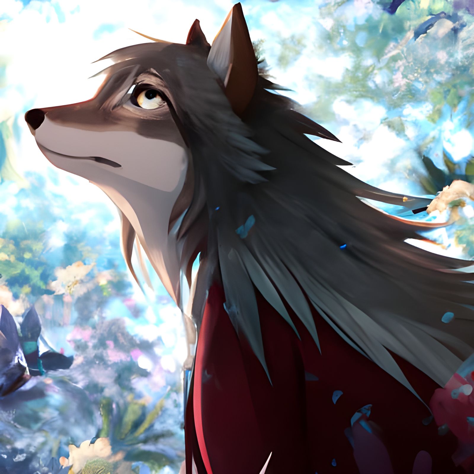 Anime Wolf Fursona in Studio Ghibli Style