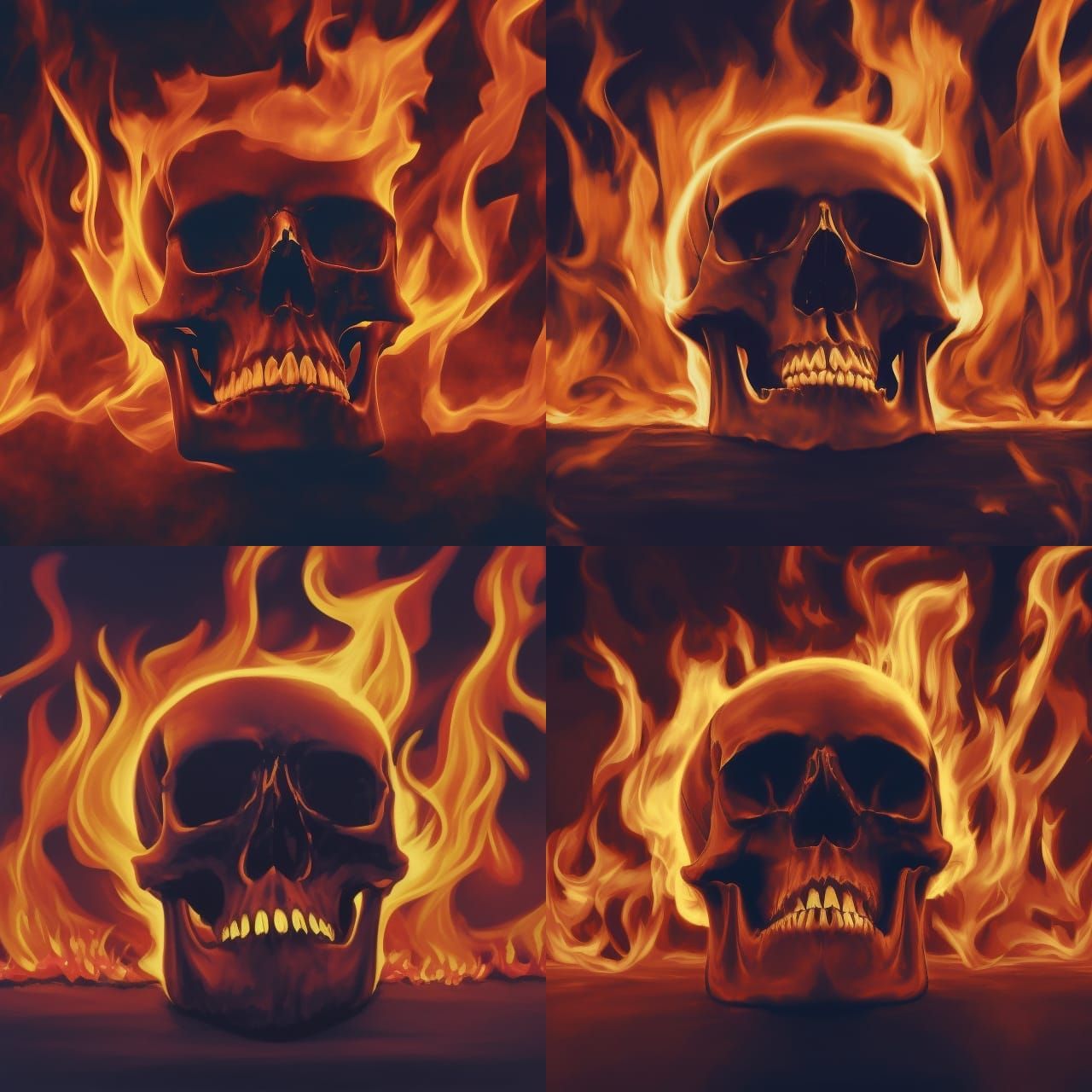 flaming skull