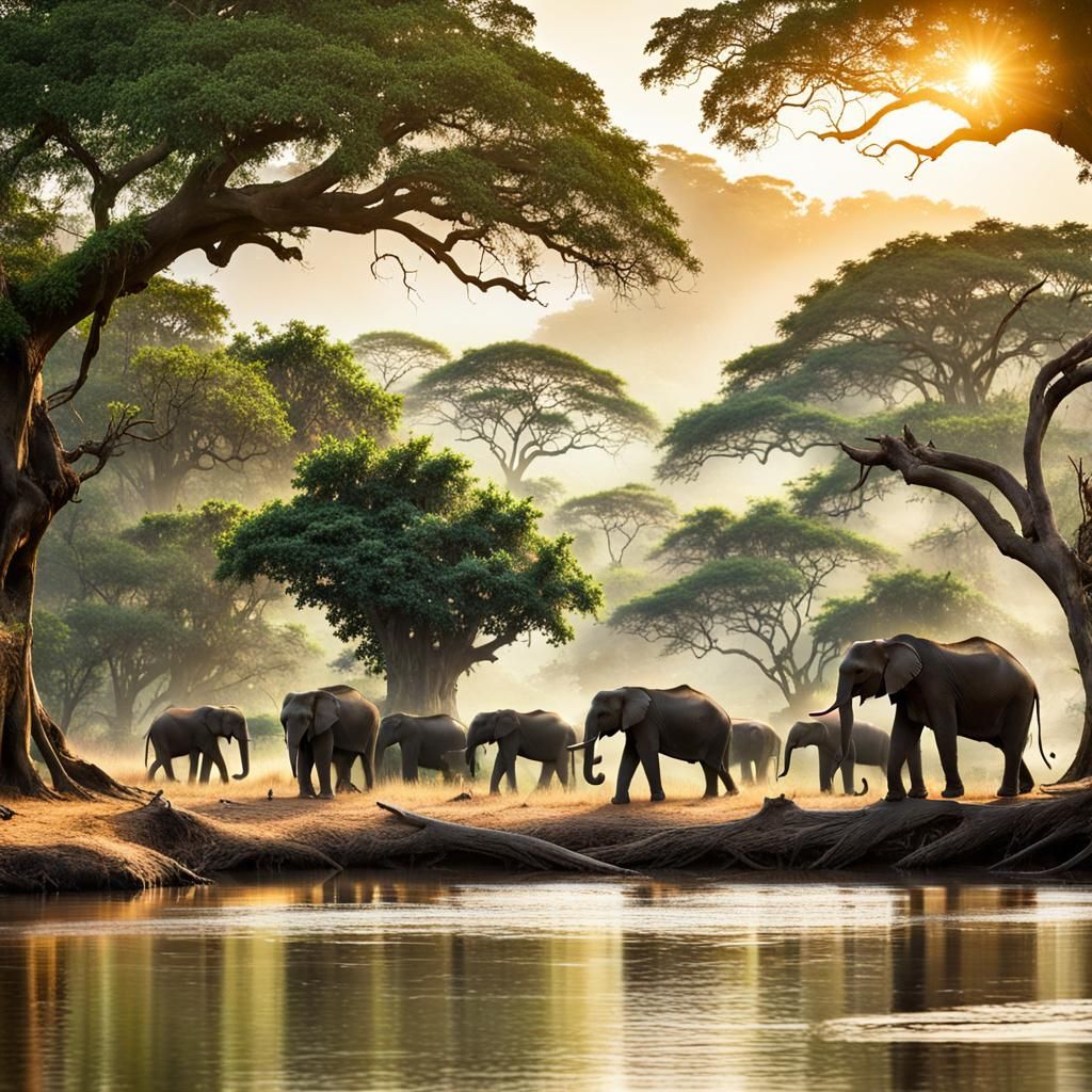 Wild safari scene in Sri Lanka