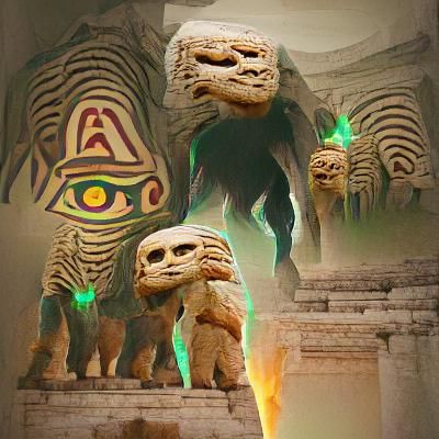 Ancient Entities: A Surreal Depiction of Power