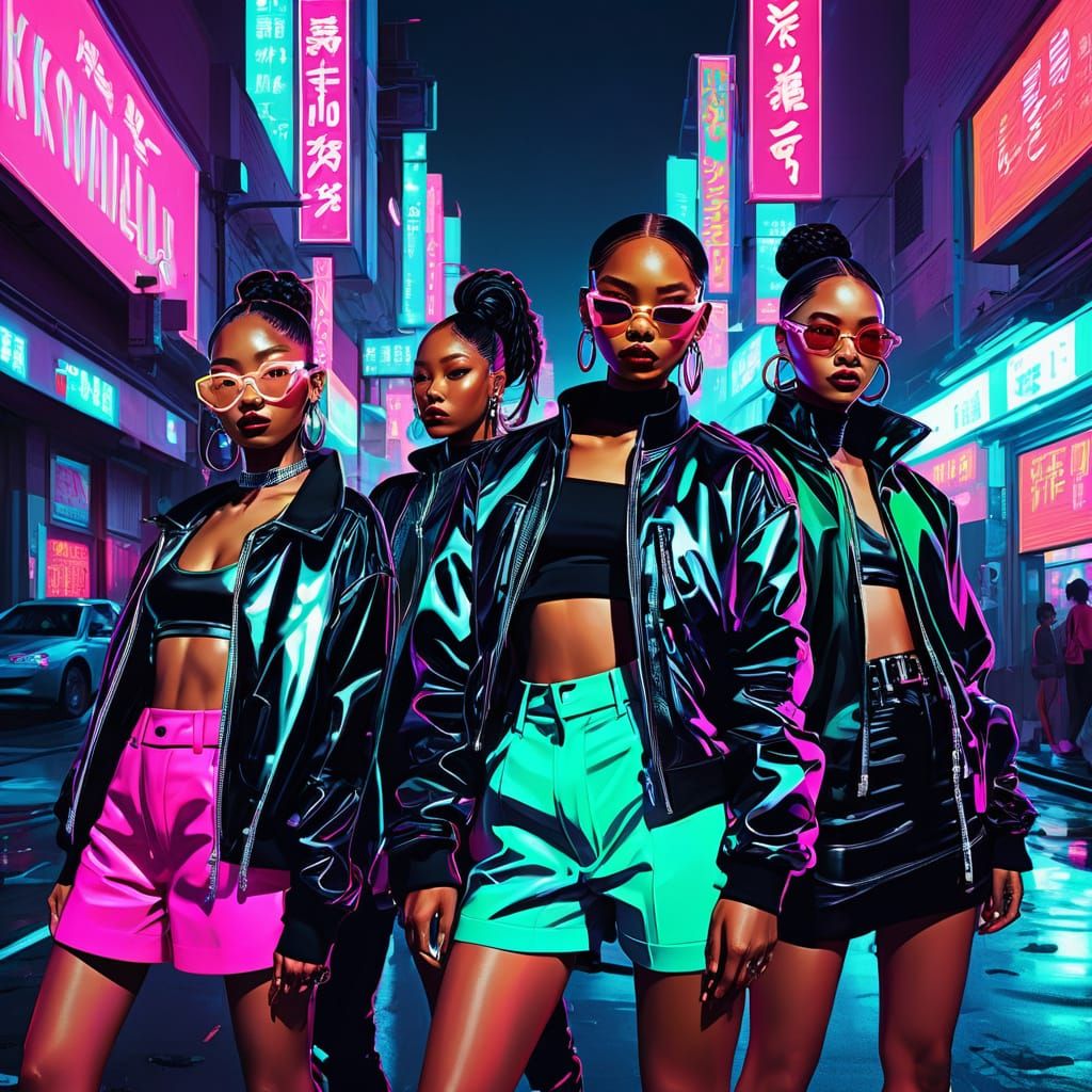 Neon Goddesses of K-Pop Futurism