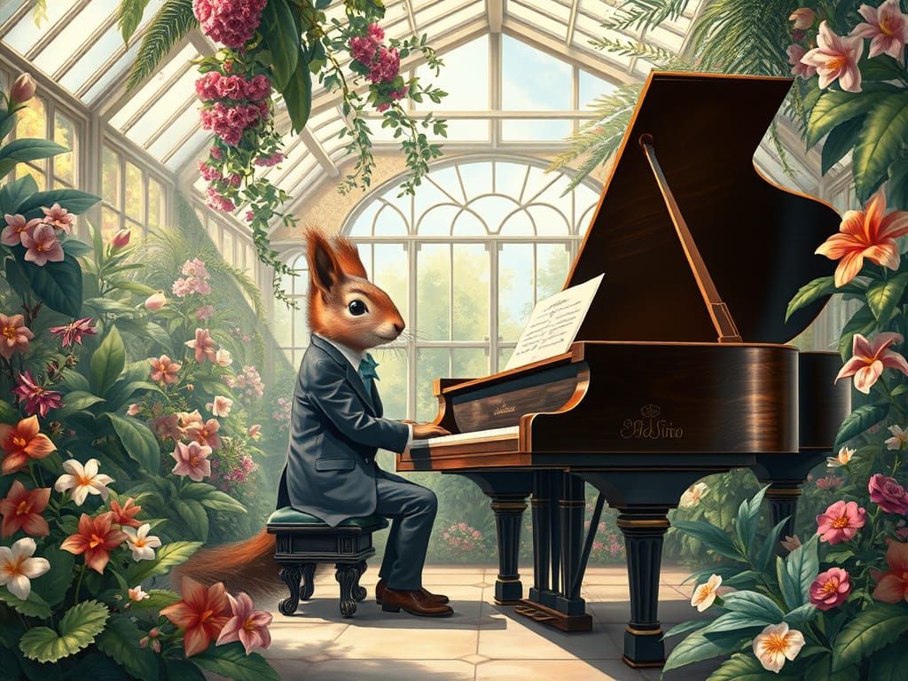 Squirrel Concert in Botanical Conservatory: Victorian Surrea...
