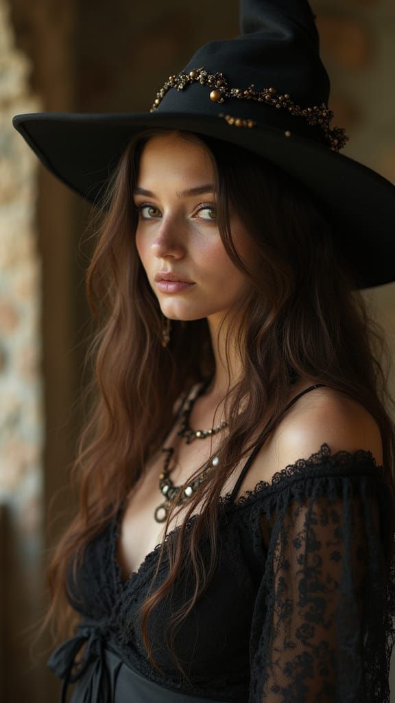 Enchanted Boho Witch in a Realm of Myth and Wonder