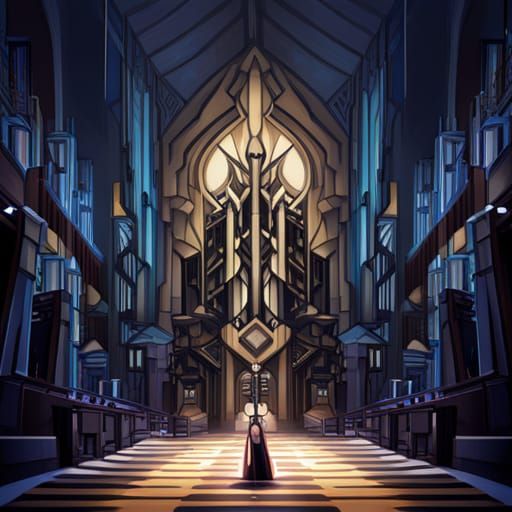 Cubist Geometry in Art Deco Style