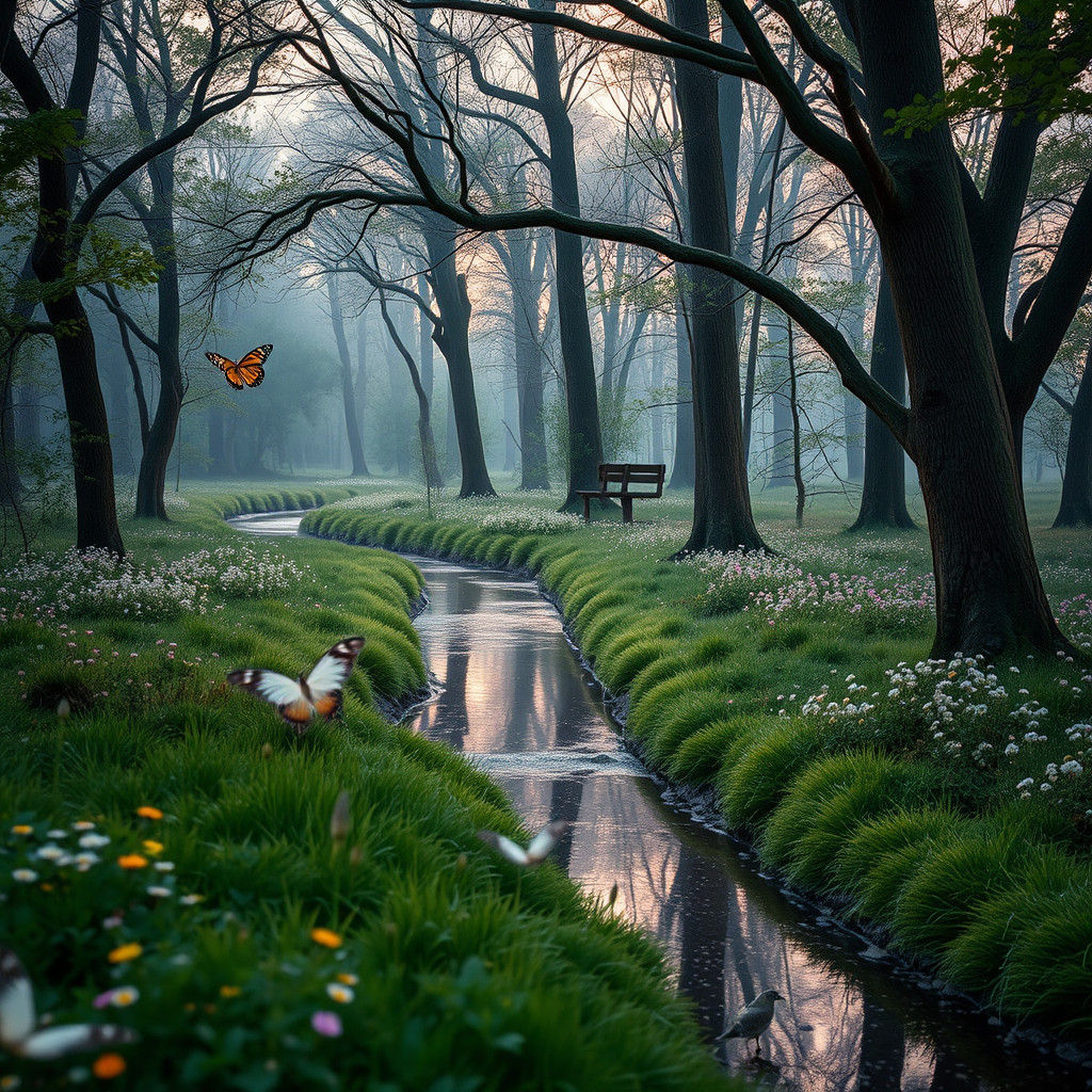 Secret River Forest at Pink Hour: Professional Photography