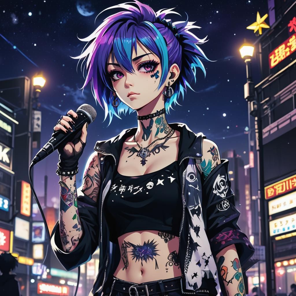Punky anime girl