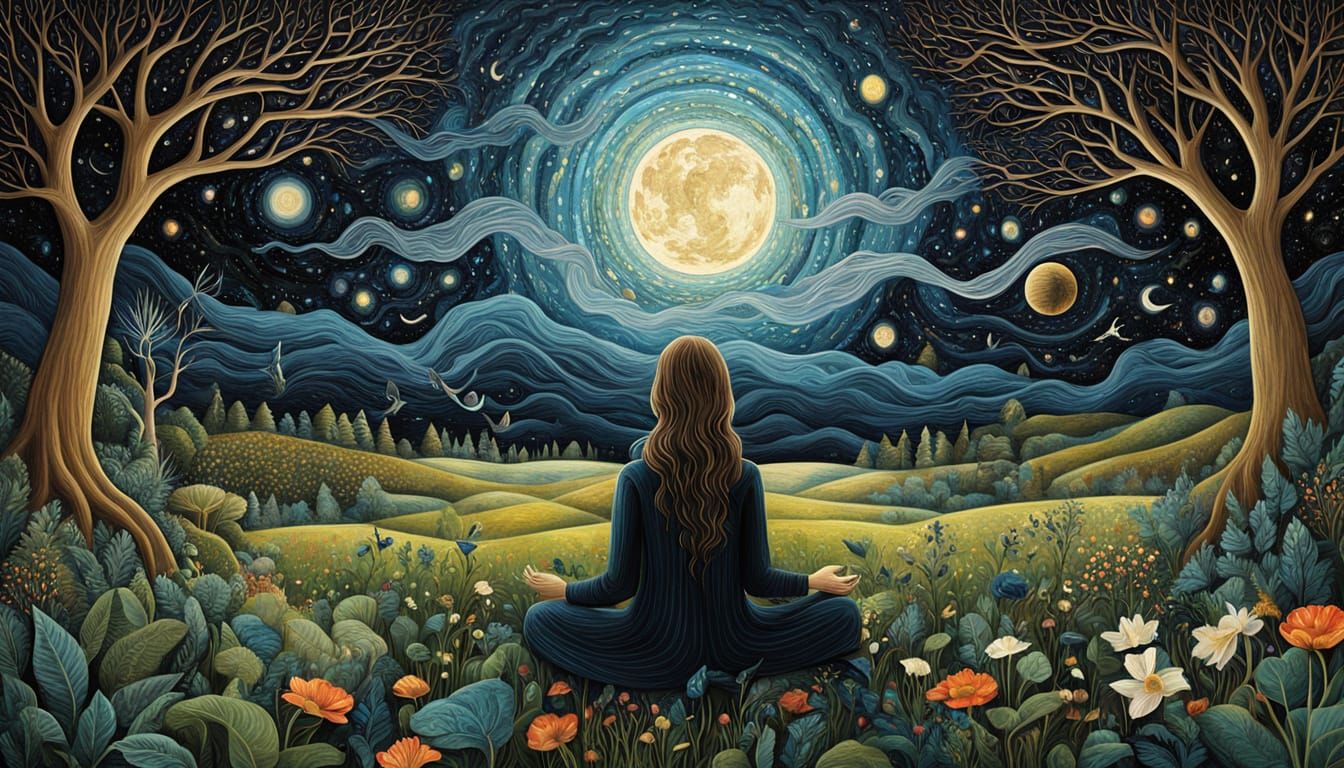 Ethereal Cosmic Landscape in Vibrant Digital Art