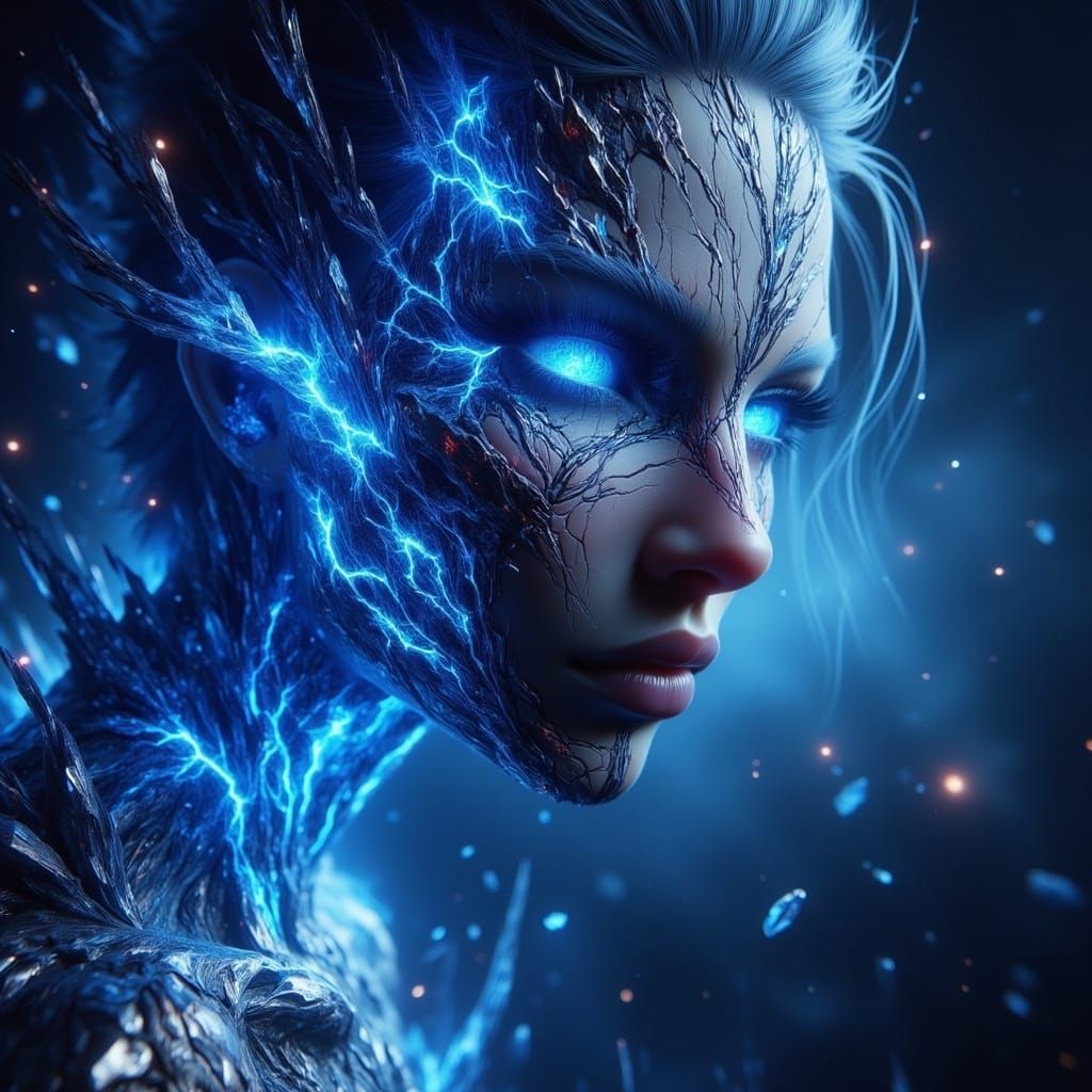 Ethereal Luxury Portrait in Vibrant Art Nouveau Style