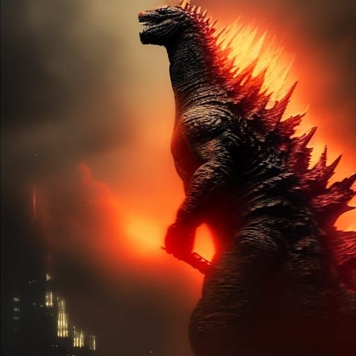 Godzilla Dark Fantasy Concept Art in 8K