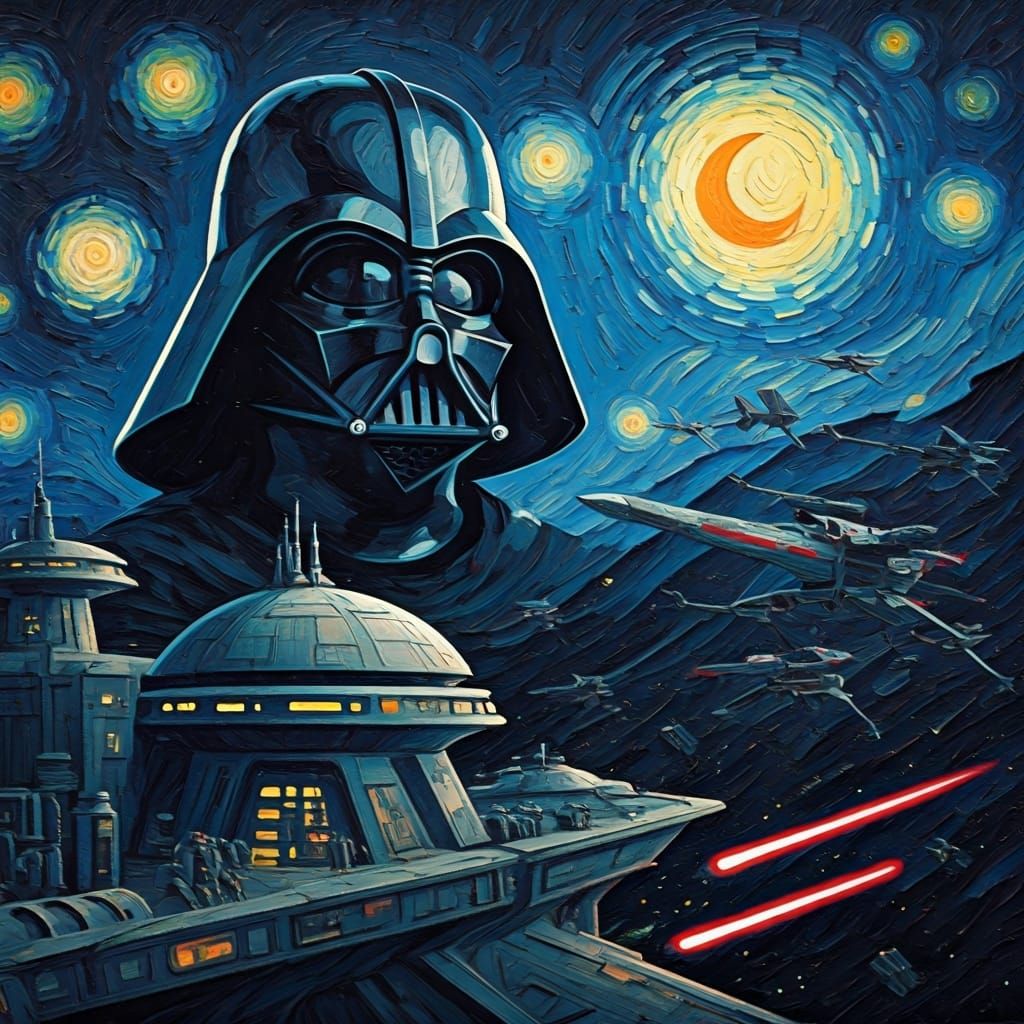 Star Wars Galaxy in Van Gogh Brushstrokes