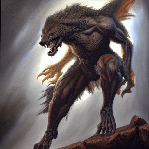Biomechanical Lycan in Oil Painting Style