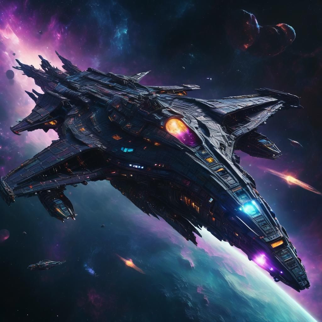 Dragon Starship Ventures Towards Black Hole