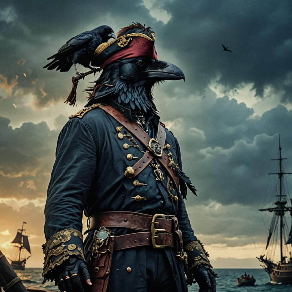 Raven Pirate Captain: Cinematic Film Still