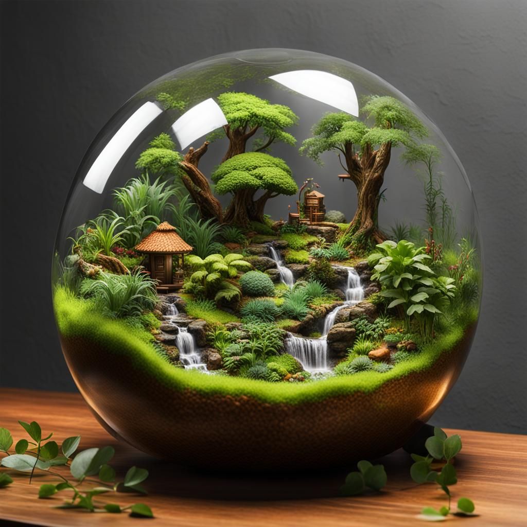 Breathtaking Jungle Terrarium in Earth Shape