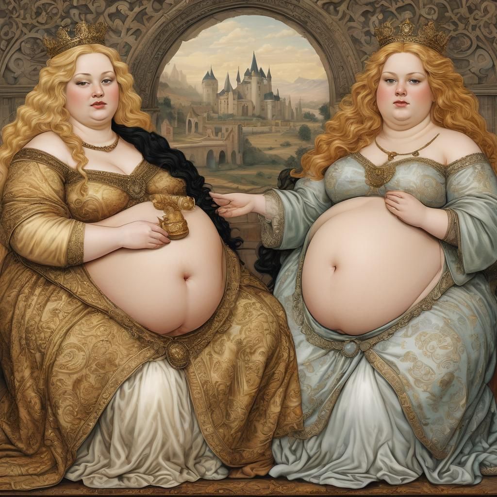 Lesbian Medieval Queens: A Detailed Matte Painting