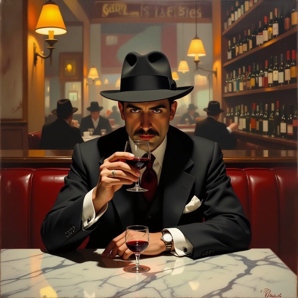 Fernando Pessoa Sips Wine in 1950s Mouraria Taberna