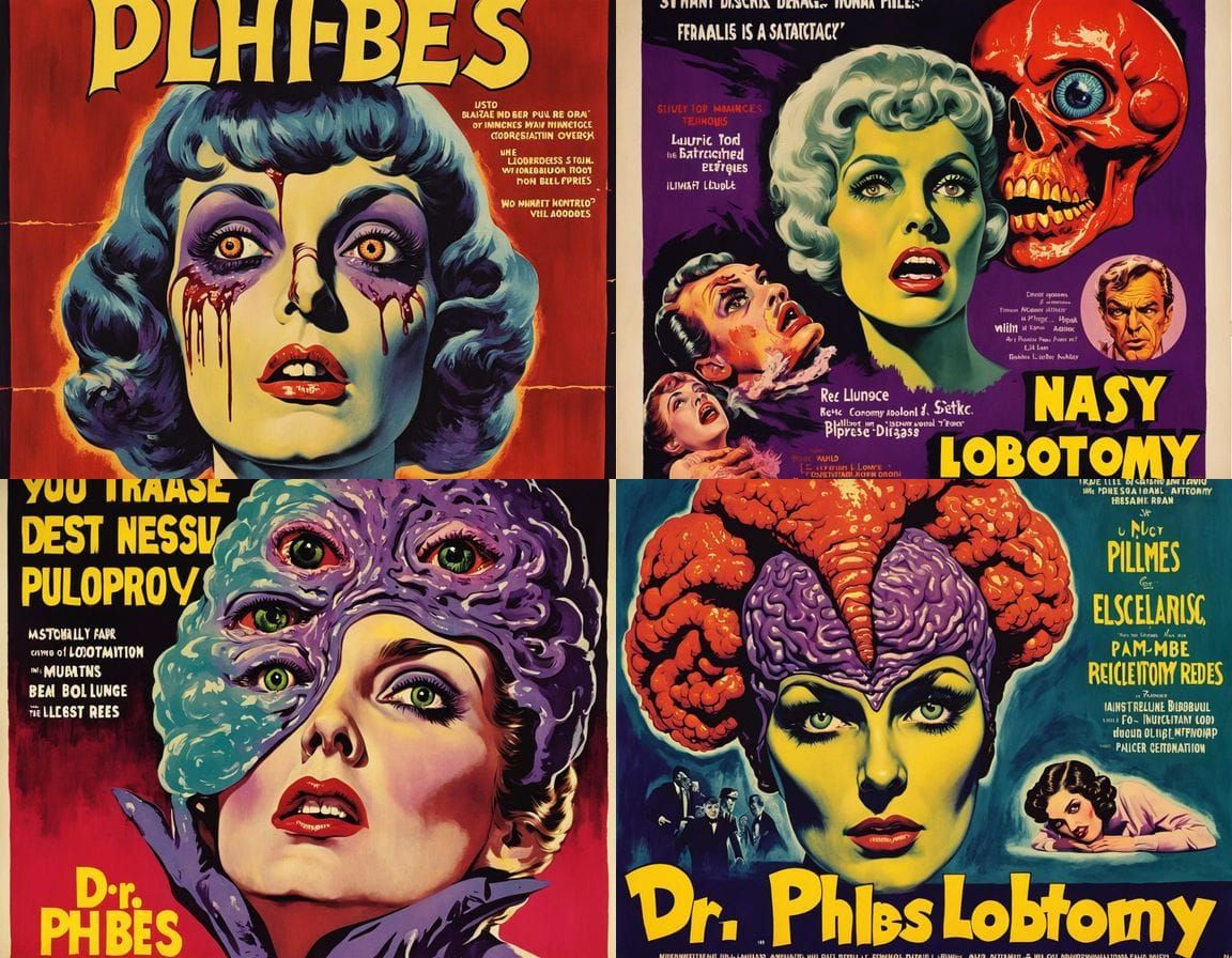 Dr Phibes Lobotomy: Bizarre Horror Movie Poster