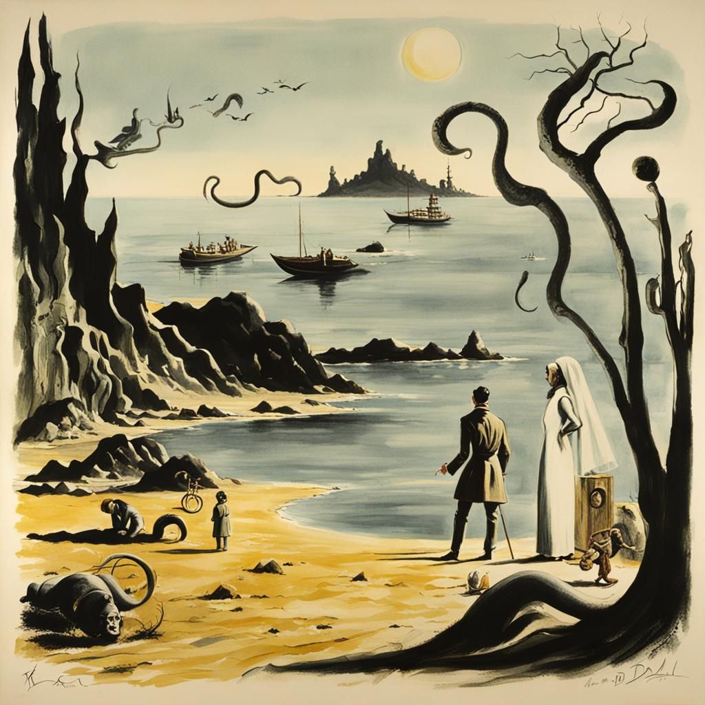 Surreal Movie Scene in Surrealist Style