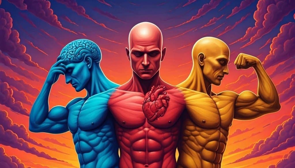 Psychedelic Conjoined God Illustration in Pop Art Style