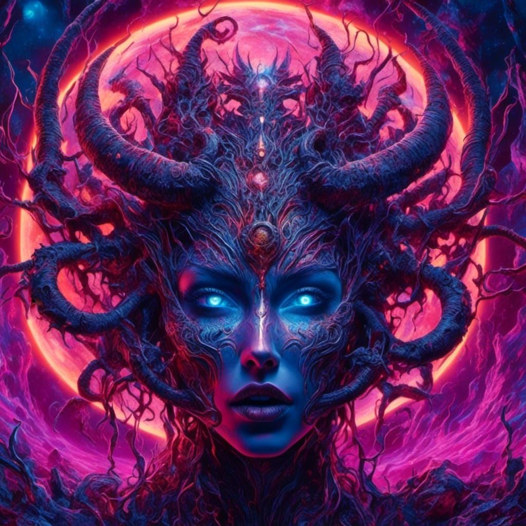 Cosmic Nightmare: A Holographic Astral Illustration