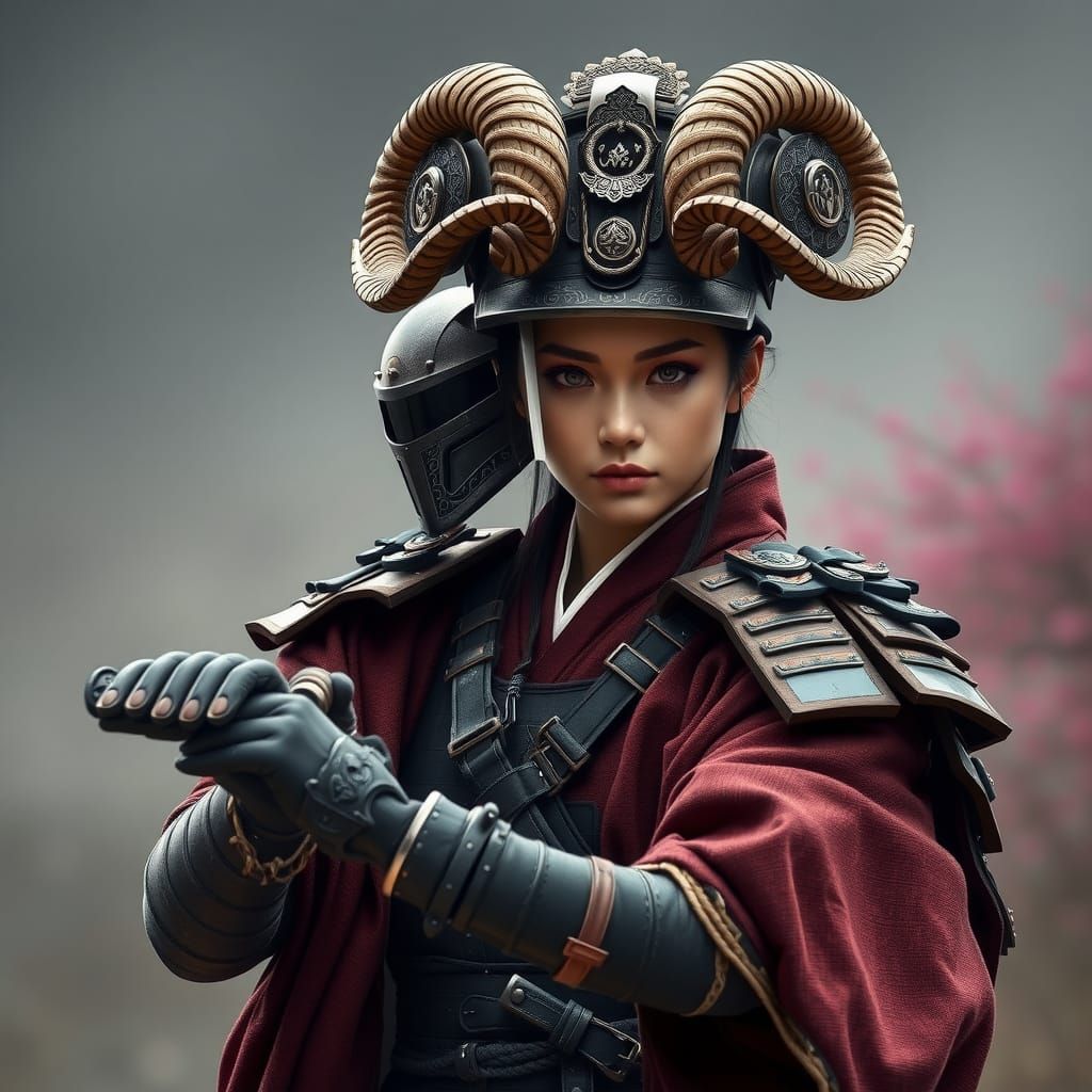 Samurai Woman and Android Training in Japan