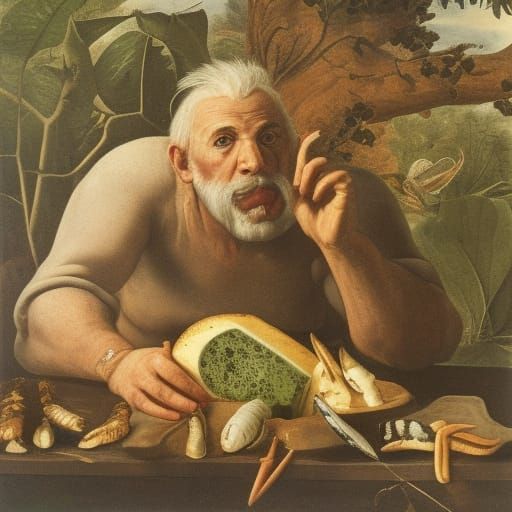 Baroque Cheese Still Life in the Style of Snyders