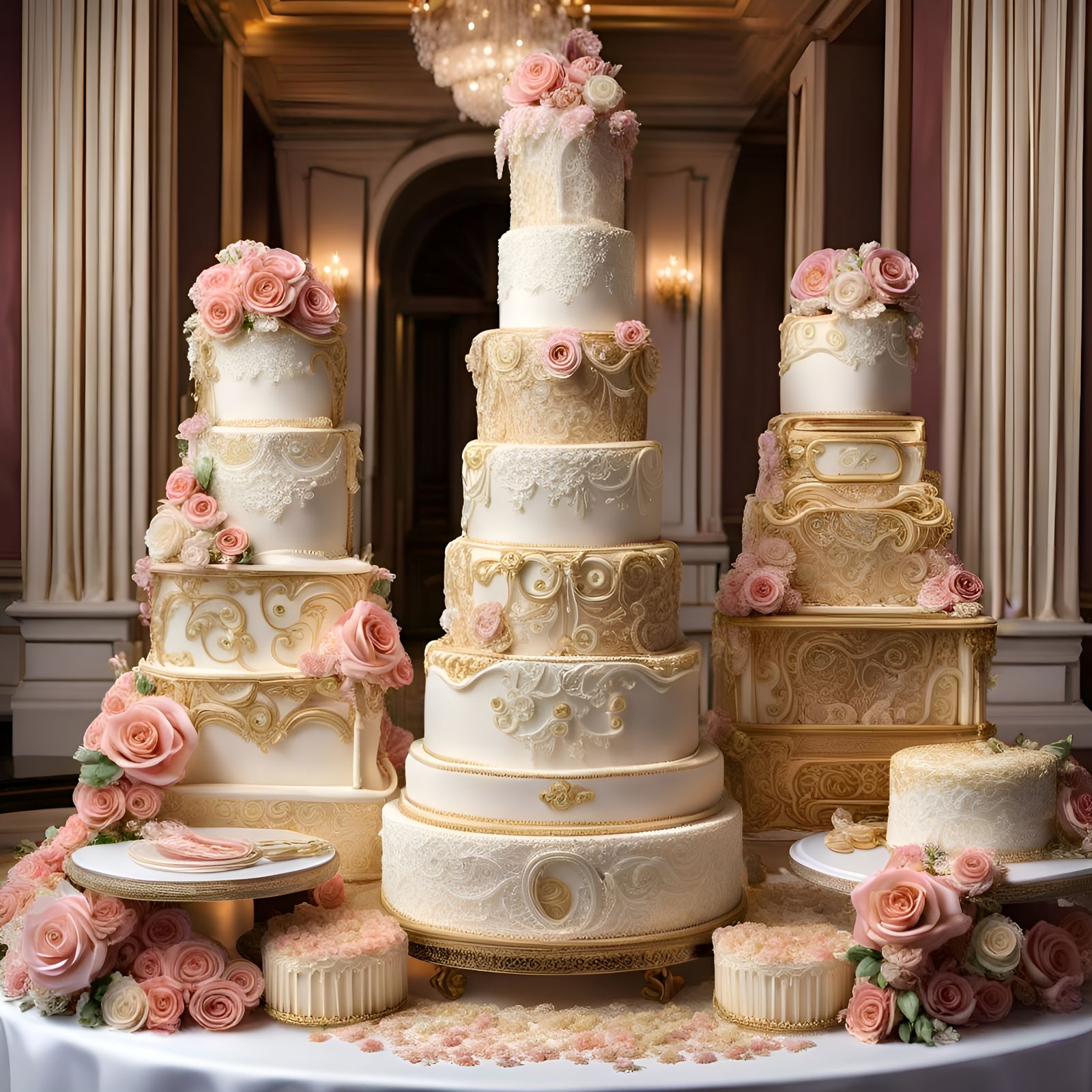 Luxurious Wedding Cakes with Edible Decorations