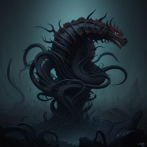Masked Serpent: Dark Fantasy Concept Art